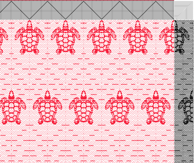 sea turtles on 40 shafts, with woven shibori