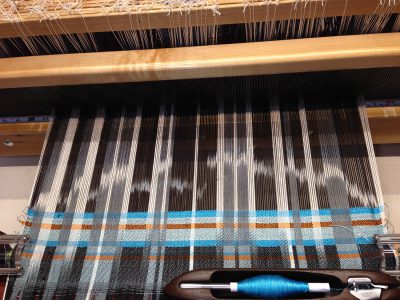 first few inches of weaving