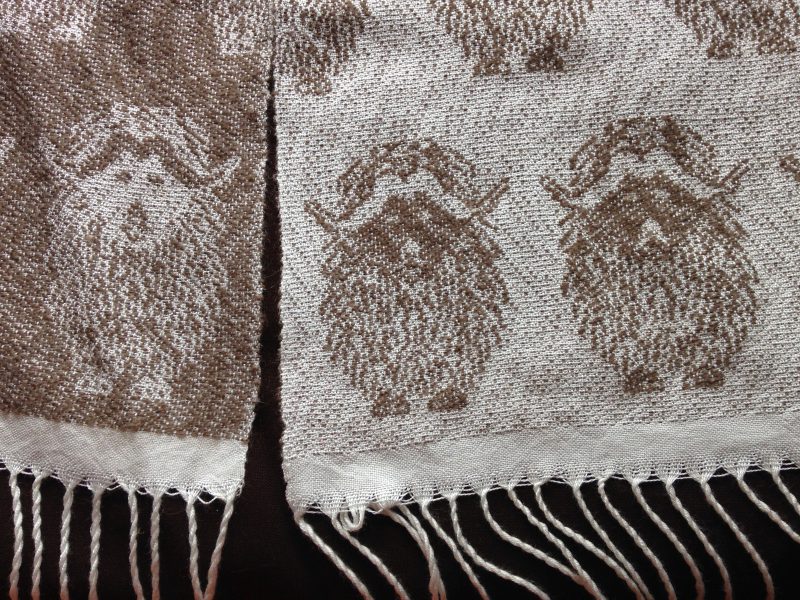 closeup of qiviut scarf