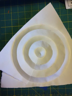 sculptural origami model - concentric circles