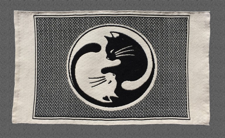 cat placemat, white side